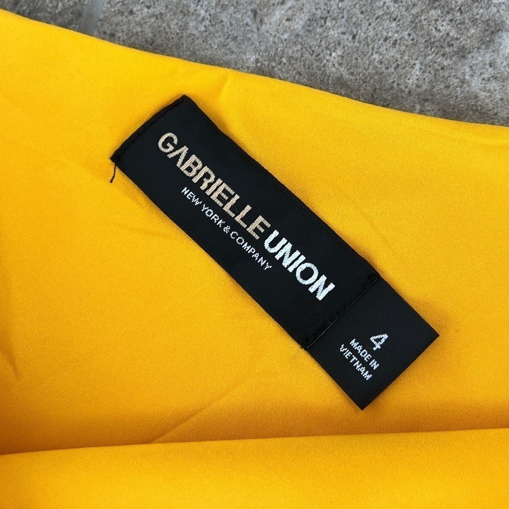 Gabrielle Union NYC Gold Yellow Sheath Midi Dress Size 4 - Picture 8 of 14